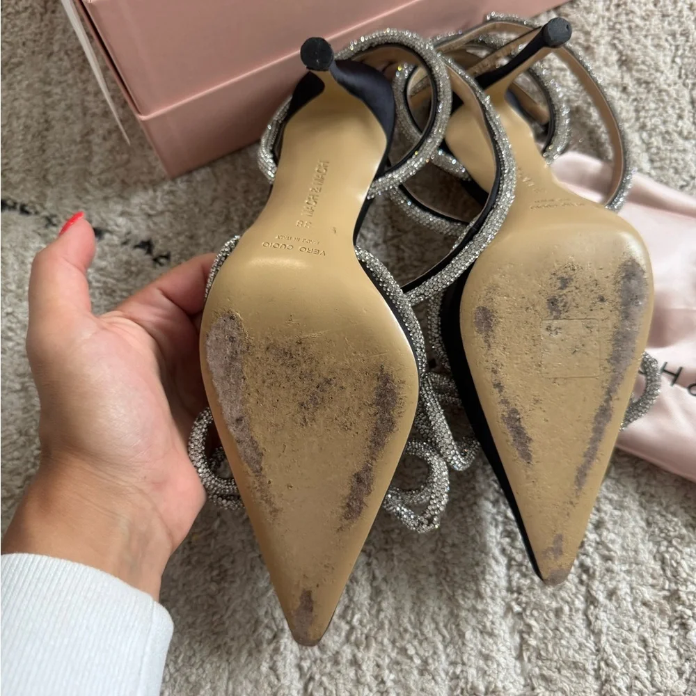 Mach & Mach Women's Black and Silver Heels size 38 - Picture 5 of 9